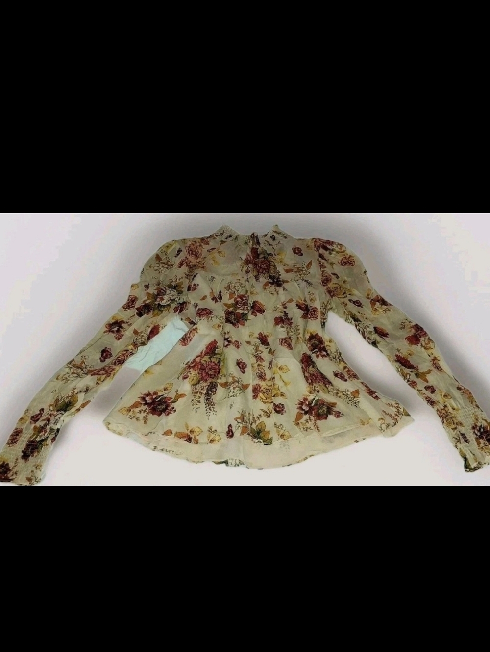 Zara Floral Top Chiffon Crepe Fabric Sheer & Fully Lined, Gorgeous Top